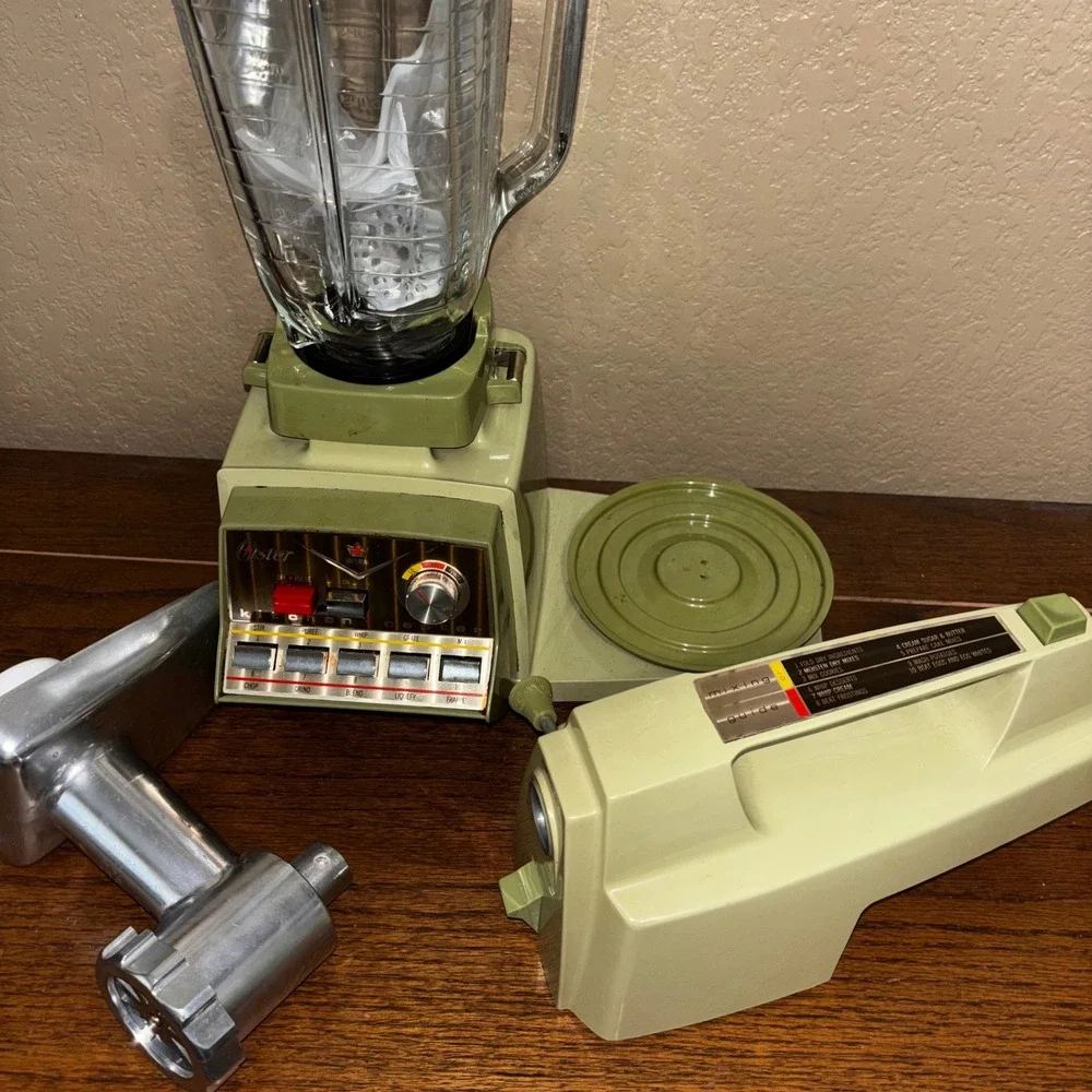 Vintage Oster Imperial Kitchen Avocado‎ Green Blender Food Grinder 10 Speed mcm
